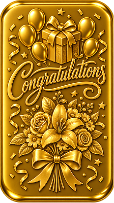 Congratulations gold bar