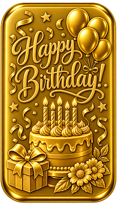 Birthday gold bar